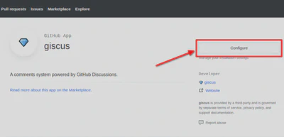 Giscus GitHub App Page